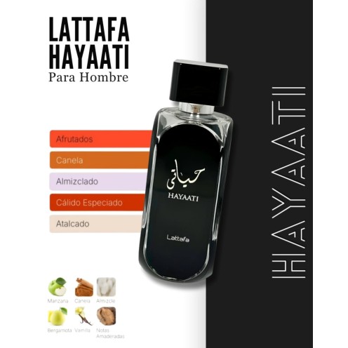 Lattafa Hayaati - Eau de Parfum Spray for Men, 3.4oz