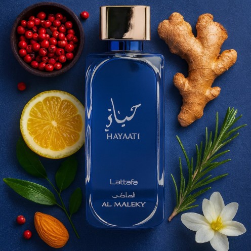 Lattafa Hayaati Al Maleky - Eau de Parfum Spray for Men, 3.4oz
