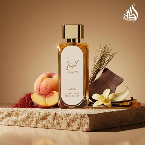 Lattafa Hayaati Gold Elixir - Eau de Parfum Spray Unisex, 3.4oz