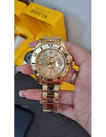 Invicta Men's Pro Diver 46mm Stainless Steel Quartz Watch, Gold (Model: 46902)