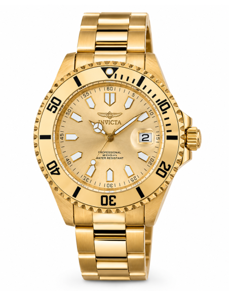 Invicta Men's Pro Diver 46mm Stainless Steel Quartz Watch, Gold (Model: 46902)
