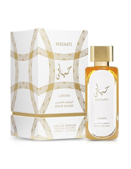 Lattafa Hayaati Gold Elixir - Eau de Parfum Spray Unisex, 3.4oz
