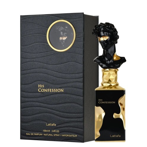 Lattafa His Confession for Men Eau de Parfum Spray, 3.4 Ounce