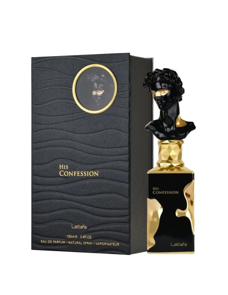 Lattafa His Confession for Men Eau de Parfum Spray, 3.4 Ounce