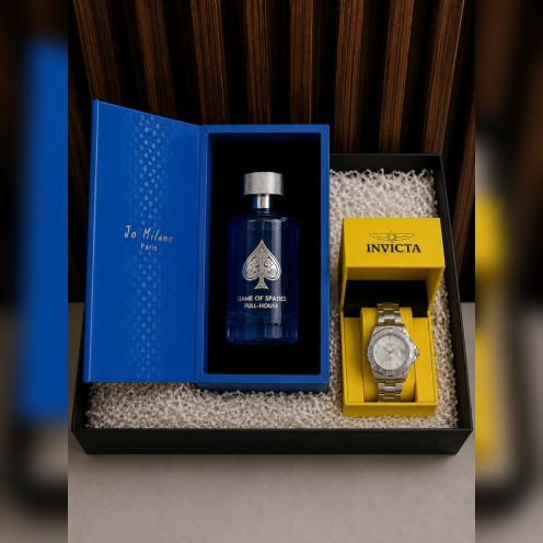 Caja de Regalo Combo de Diseñador Game of Spades FULL-HOUSE + Invicta Pro Diver Silver